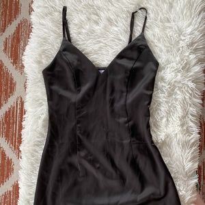 Tobi LBD Satin Black Dress